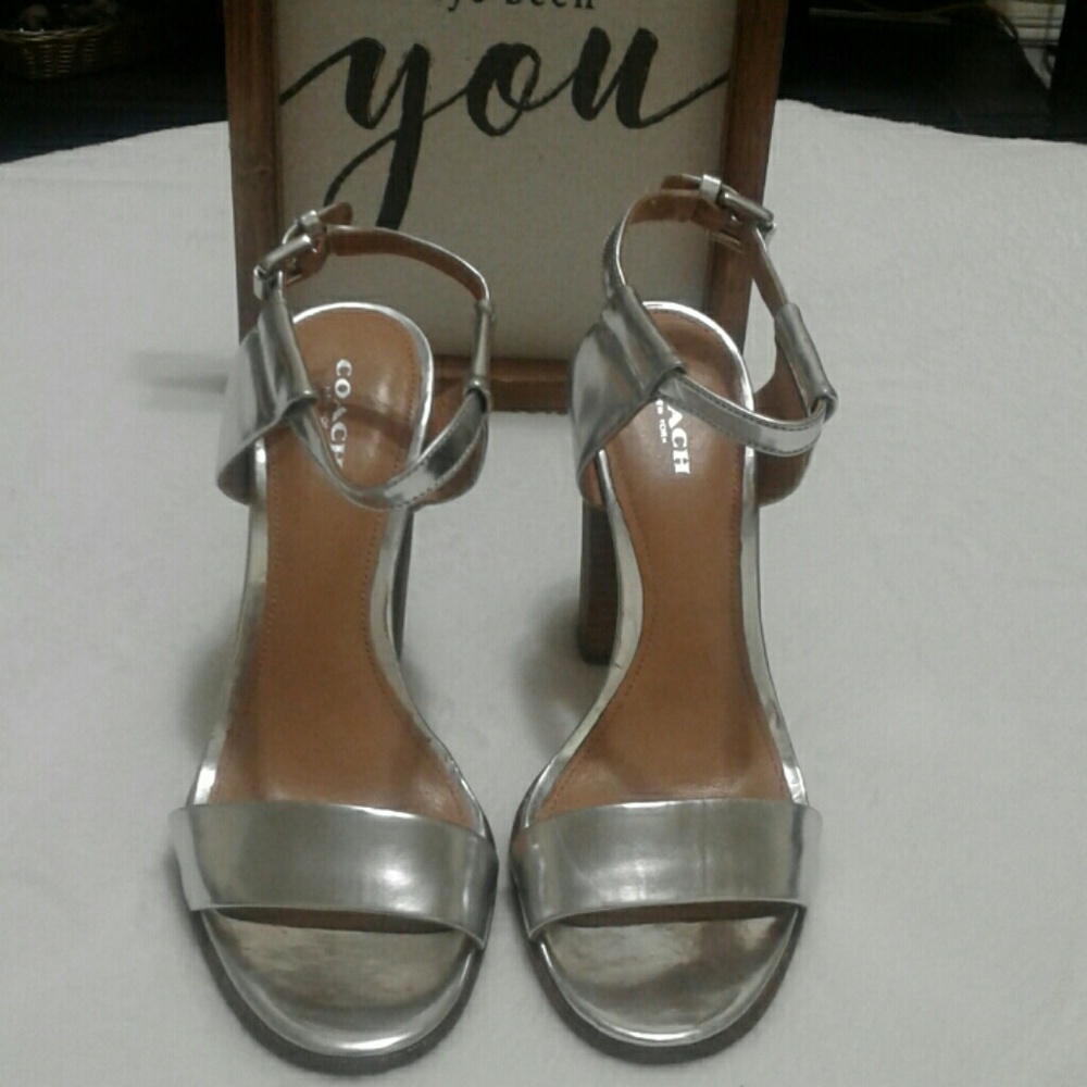 Coach  Silver Sandals.